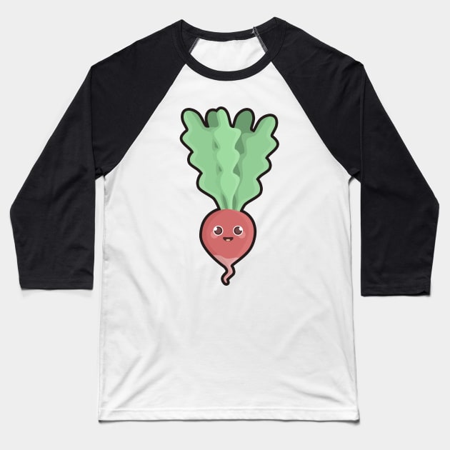 Kawaii Radish Baseball T-Shirt by KawaiiNir